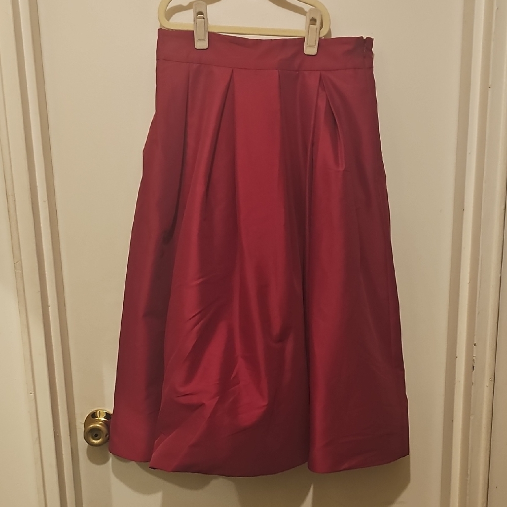 White House Black Market Vibrant Red A-Line Skirt